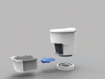 Clesana C1 Mobiele waterloze toilet met ronde bevestiging